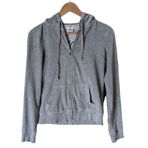 Victoria Secret Pink Grey Everyday Lounge Full-Zip Hoodie Size XS